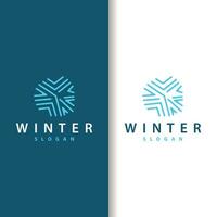 Snowflake Logo, Winter Season Design Frozen Ice Simple Model for Products and Technology vector