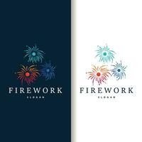 Firework Logo, Modern Abstract Design Simple Colorful Spark, Vector Template Illustration