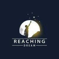 Dream Logo, Kids Dream Inspiration Design, Fun Learning Star Reach Vector, Kids Dream Logo Template vector