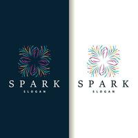 Firework Logo, Modern Abstract Design Simple Colorful Spark, Vector Template Illustration