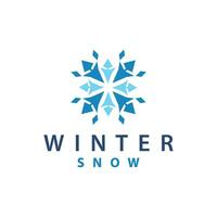 Snowflake Logo, Winter Season Design Frozen Ice Simple Model for Products and Technology vector