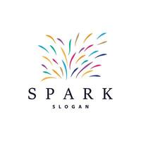 Firework Logo, Modern Abstract Design Simple Colorful Spark, Vector Template Illustration