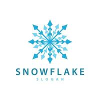 Snowflake Logo, Winter Season Design Frozen Ice Simple Model for Products and Technology vector