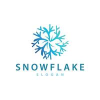 Snowflake Logo, Winter Season Design Frozen Ice Simple Model for Products and Technology vector