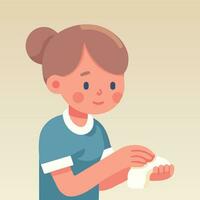 Nurse Using Towel vector