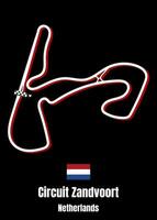 Circuit Zandvoort, Netherlands map poster vector