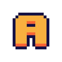 Pixel 3d retro arcade game style font and video computer game 8 bit letter flat vector illustration.
