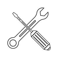 Screwdriver and wrench icon vector