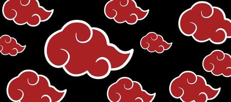 Abstract Red Clouds Black background Wallpaper vector
