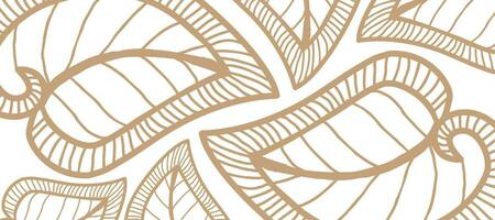 Golden Leaf Stroke Abstract background Wallpaper vector