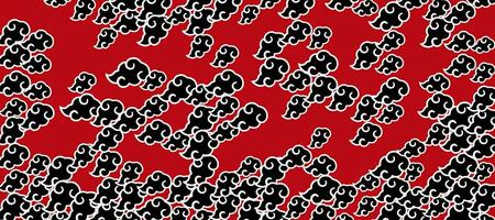 Abstract black Clouds Pattern Red background Wallpaper vector