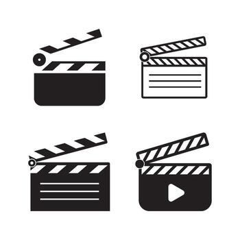Clapperboard icon vector