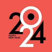 Simple bright colorful happy new year card for 2024. Modern vector banner