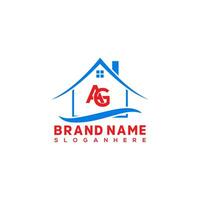 A G house logo design vector template. Home real estate logo.