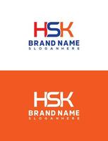 HSK Initial Letter Logo Design Template, Usable for Business and Company vector