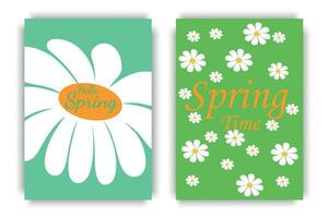 Spring colorful posters. Spring and summer concept. Vector illustration.