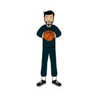 Basketball Coach Character Design Illustration vector