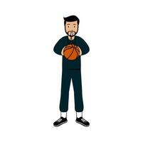 baloncesto entrenador personaje diseño ilustración vector