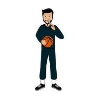 baloncesto entrenador personaje diseño ilustración vector