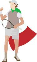 competitive and sporting activity person with tennis racket- vector