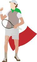 competitive and sporting activity person with tennis racket- vector