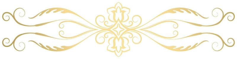 Gradient gold vintage lines for decorating greeting cards, carpet pattern elements. vector