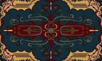 Boundless ethnic tribal patterns complement Persian carpets with abstract floral patterns. vector