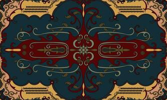 Boundless ethnic tribal patterns complement Persian carpets with abstract floral patterns. vector