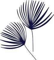 Blue leaf of palm tree. cartoon illustration of leaves vector