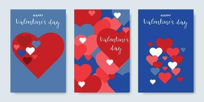 Set of Valentines. Postcards for Valentine's Day. Happy Valentine's Day. vector