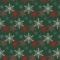 Winter pattern with Christmas trees and snowflakes.Winter pattern with snowflakes in red and green tones. New Year and Christmas design. vector