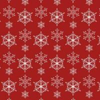 Winter red background with white snowflakes. Pattern on the swatch panel. Winter repeat pattern. vector