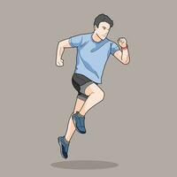 person running jogging running exercising body vector