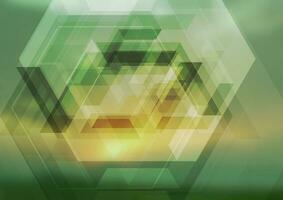 Glossy green yellow low poly abstract tech background vector