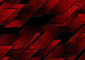 Dark red grunge tech geometric abstract background vector