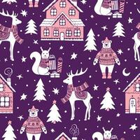 Seamless pattern merry christmas illustration design vector