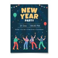 invitación póster de nuevo años víspera fiesta vector