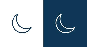 Moon icon for web and mobile vector