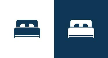 cama icono para web y móvil vector