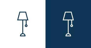 Lamp outline icon for web and mobile vector