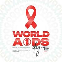 World AIDS Day 1st December social media post banner with red ribbon social media post vector