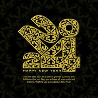 Happy New Year 2024 celebration Social Media post banner template vector