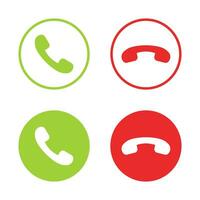 Accept and decline call icon vector in circle button