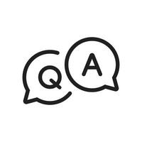 Fnswer icon vector. Q and A symbol in speech bubble lineAQ, question and a vector