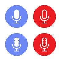 Microphone icon vector in flat style. Mic, podcast symbol