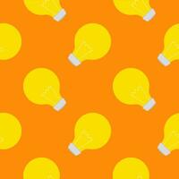 Light bulb Seamless Pattern Vector Illustration. Concept for inspiration of big ideas, innovation. Isolated on color background.