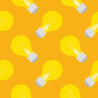Light bulb Seamless Pattern Vector Illustration. Concept for inspiration of big ideas, innovation. Isolated on color background.