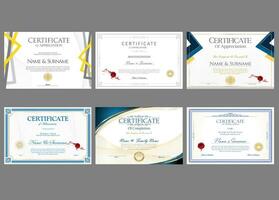 colección de certificado retro diseño modelo vector