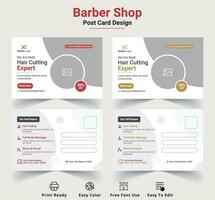 New Creative Barber shop Post Card Design Template vector