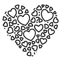 AI generated graphics of hearts on a white background drawn with a black line photo